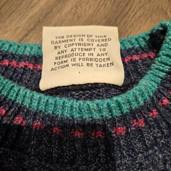 Vintage 90s The Sweater Shop Coogi Style Multicolour Knit Sweater - EUC - Picture 5 of 9